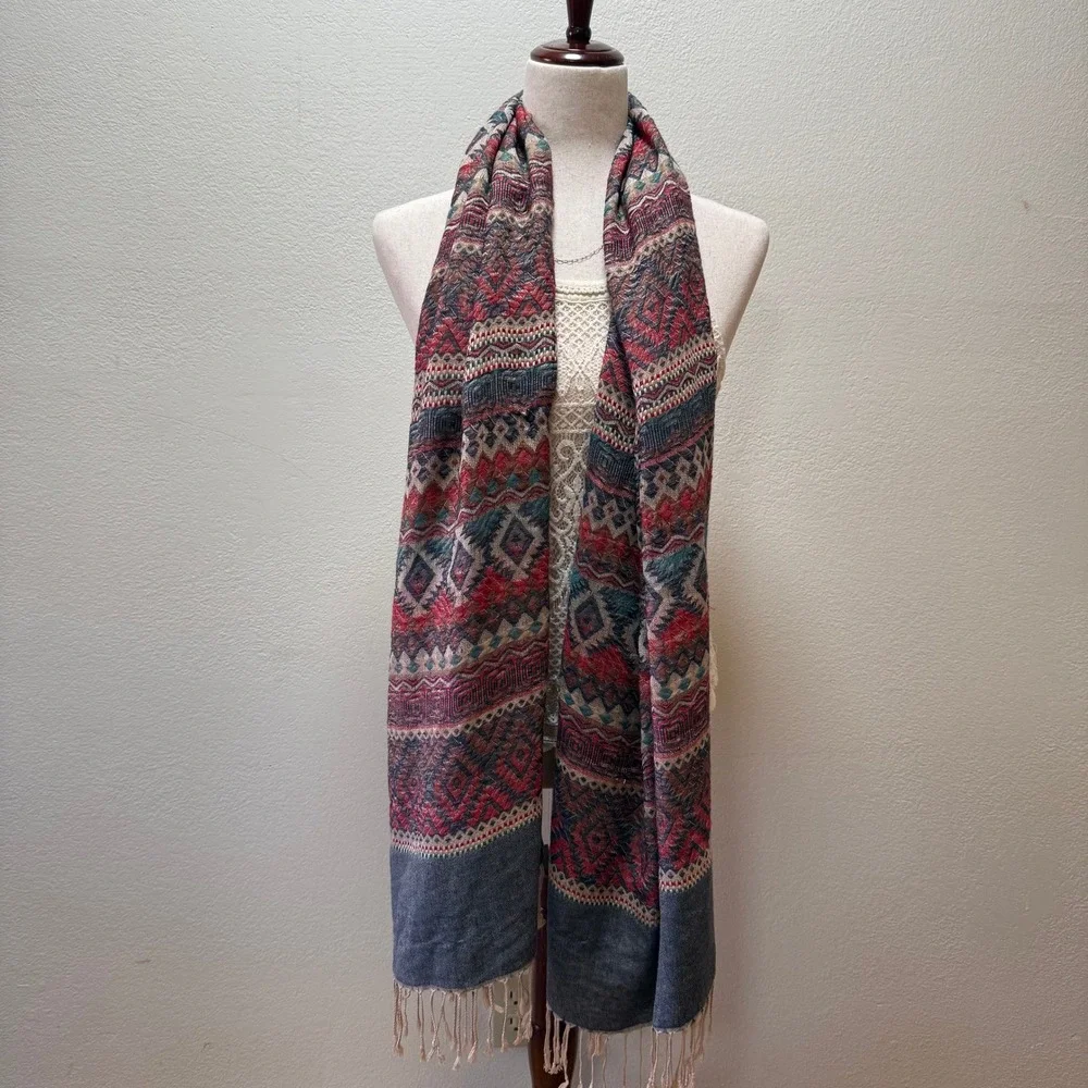 Traditional Cashmere Soft‎ Woven Geometric Made Jerusalem Oversized Scarf Wrap